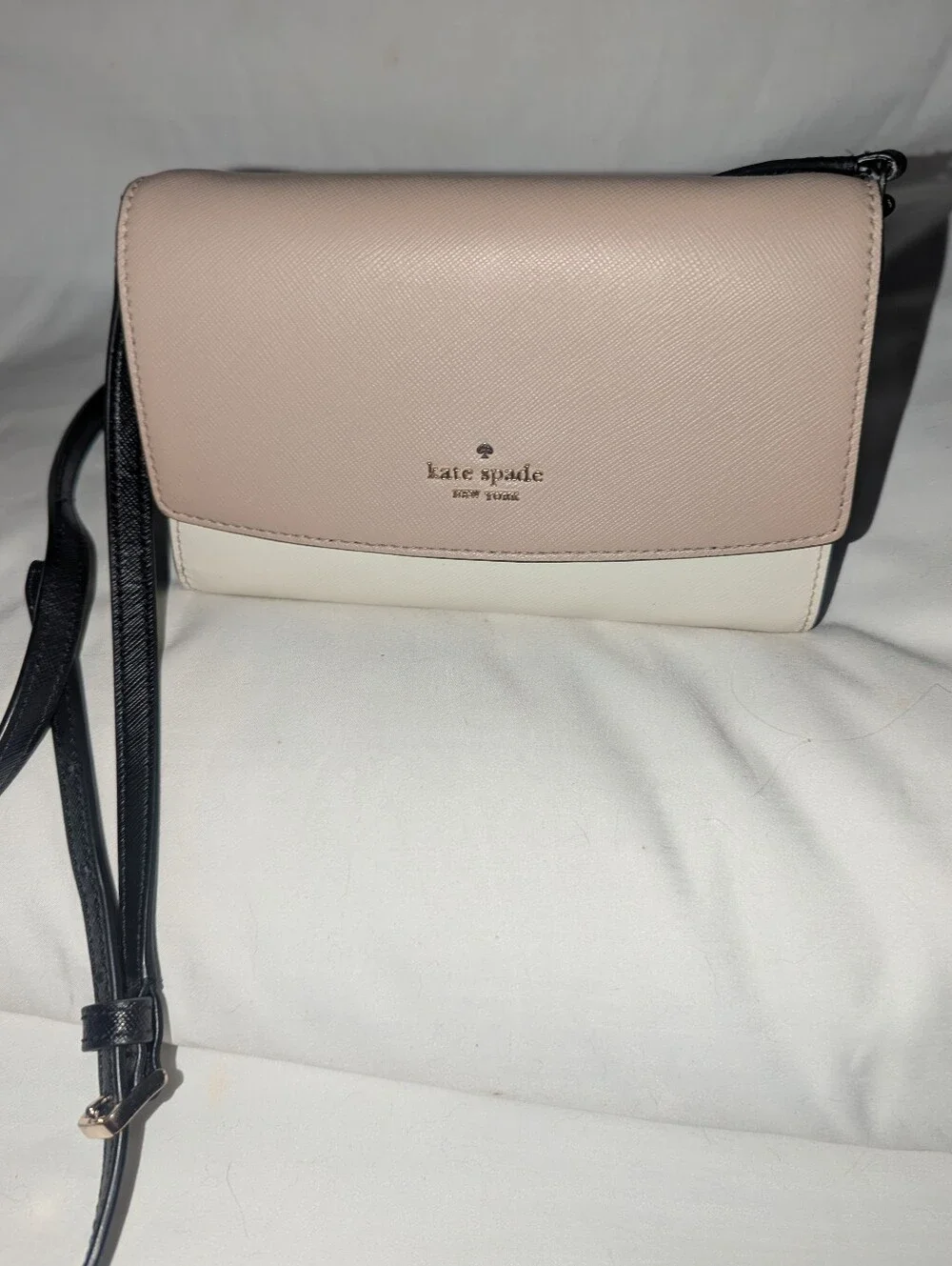 Kate Spade Staci  Colorblock Warm Beige Multi Small Flap Crossbody Bag
